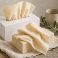 Unbleached bamboo facial tissues, quilted and hypoallergenic, 3 pack