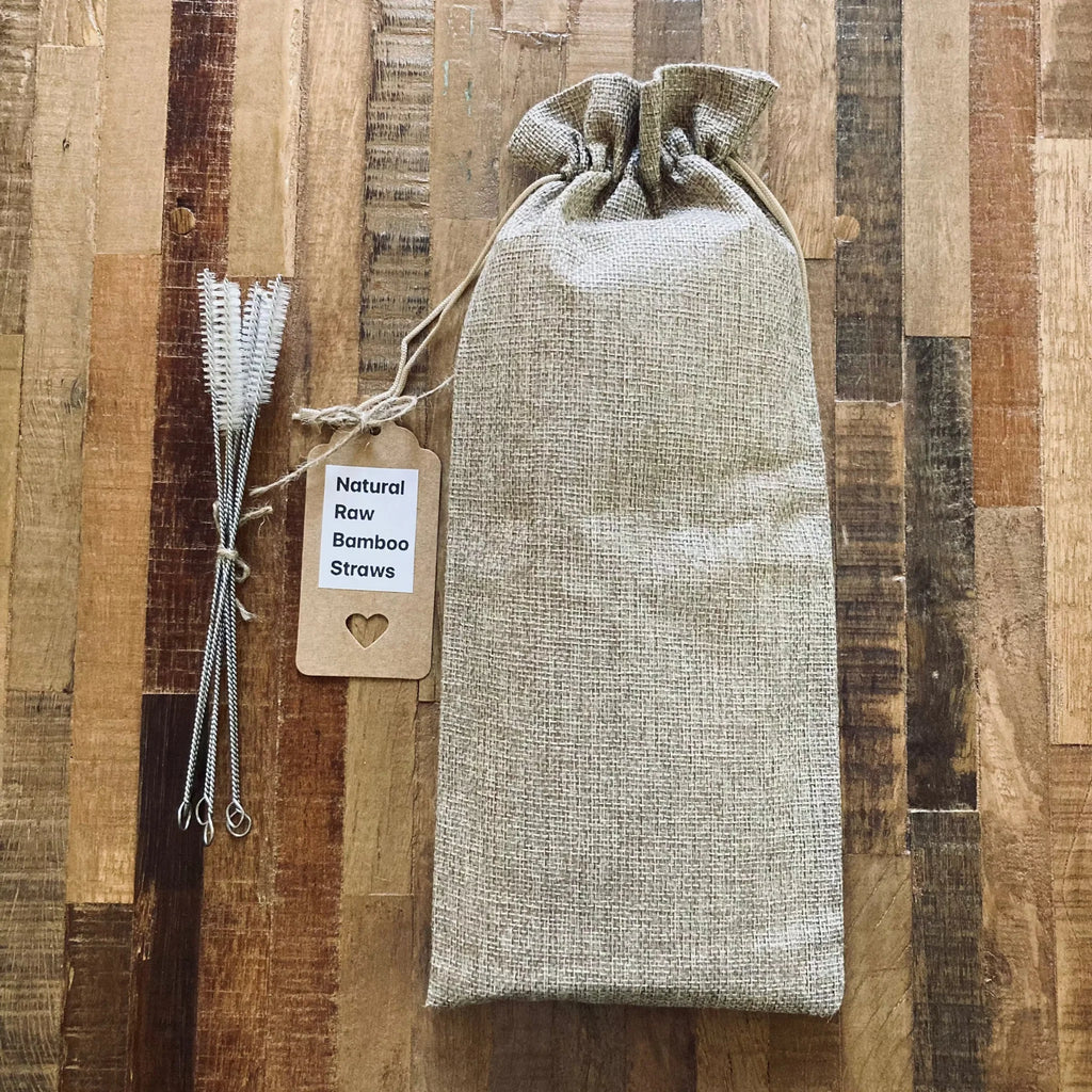50-Pack Reusable Bamboo Straws with 5 Cleaning Brushes, Natural & Uncoated